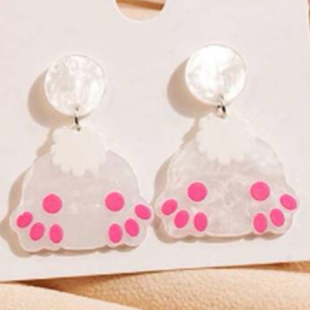 Acrylic Bunny Butt Earrings